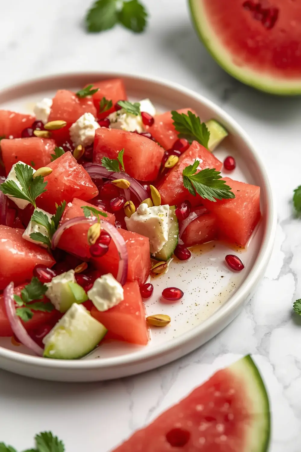 summer watermelon feta salad crowd