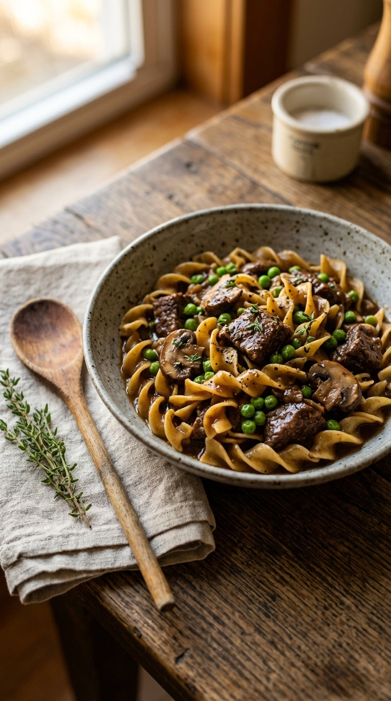 saucy ground beef skillet ready to serve