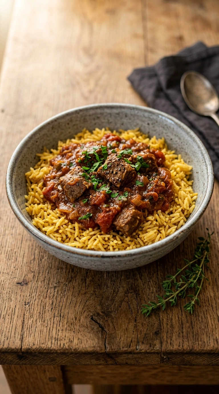 Saucy Beef and Rice Skillet | 30-Min Family Crowd Dinner