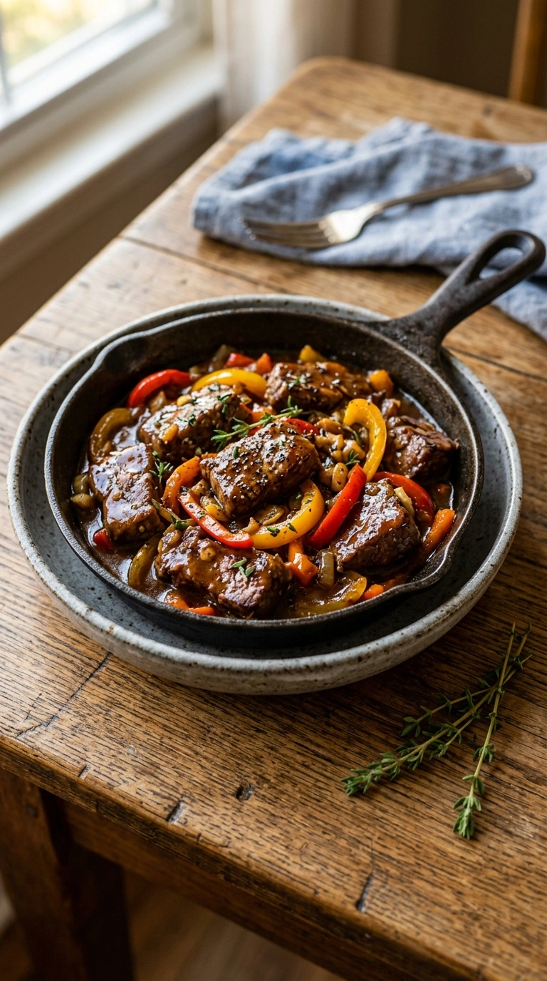 Saucy Beef and Peppers Skillet | 25-Min Crowd Family Dinner
