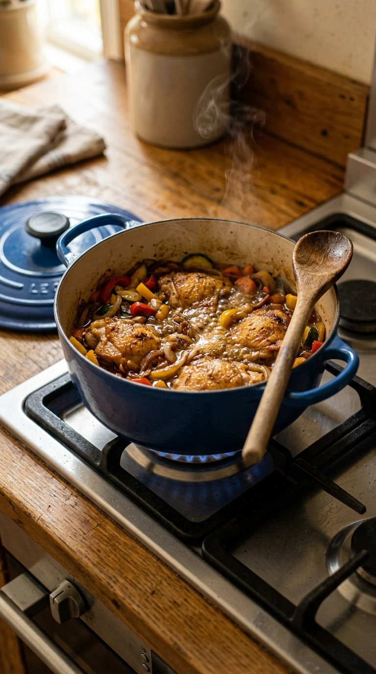 Cooking instructions for sizzling chicken skillet