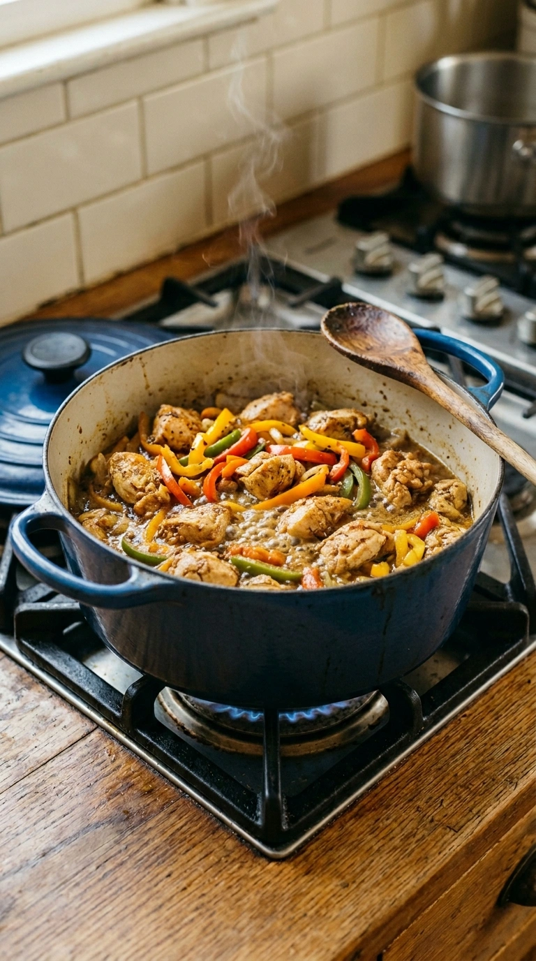 Cooking instructions for sizzling chicken fajita skillet