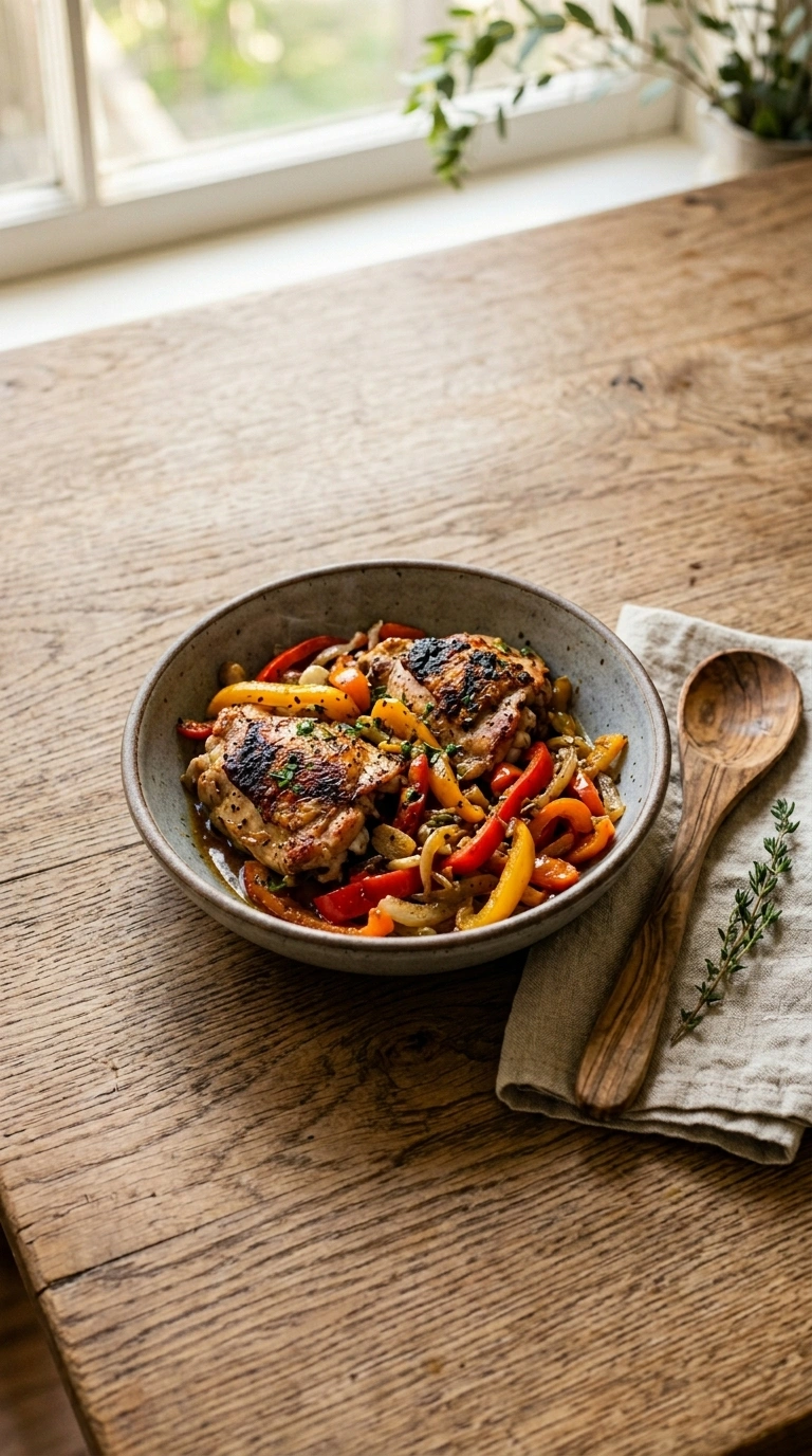 sizzling chicken fajita skillet ready to serve