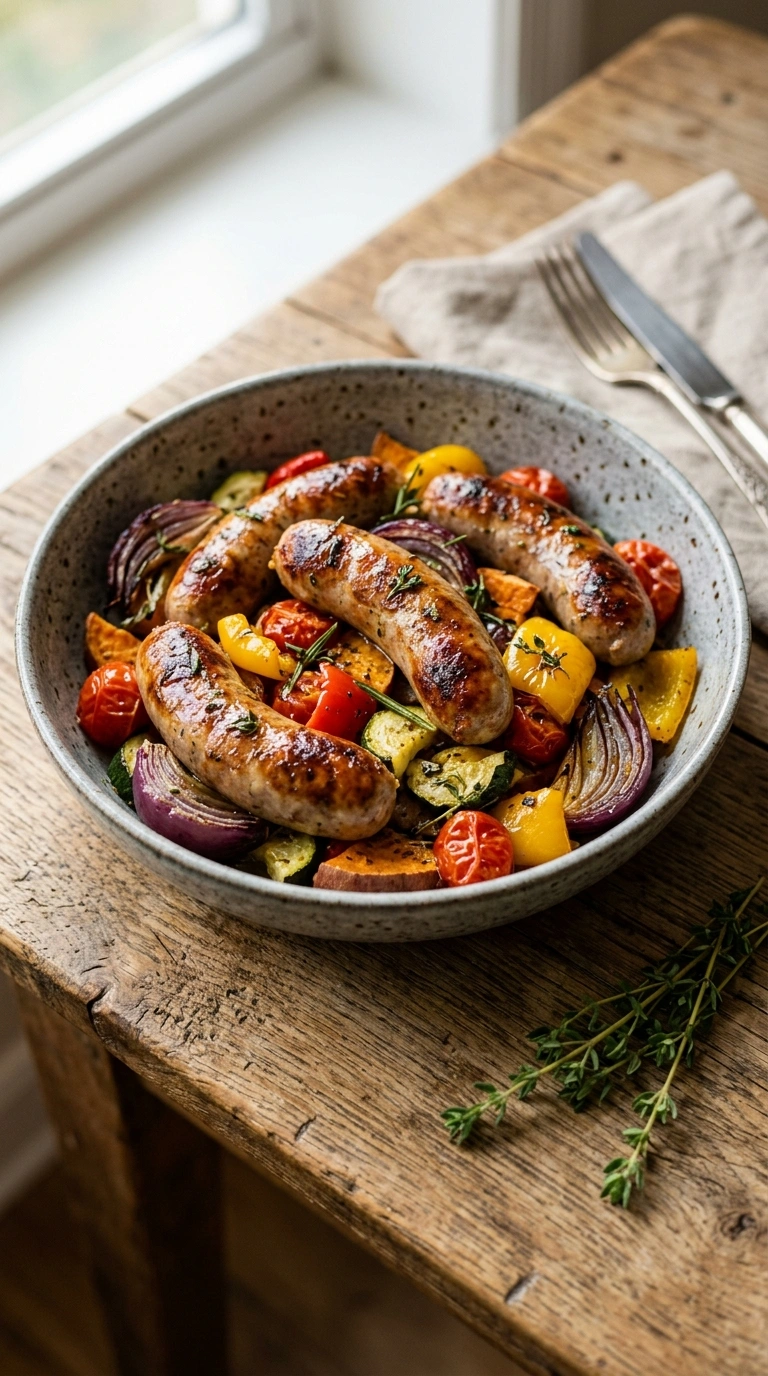 Loaded Sheet Pan Chicken Sausage | 30-Min Family Crowd Dinner