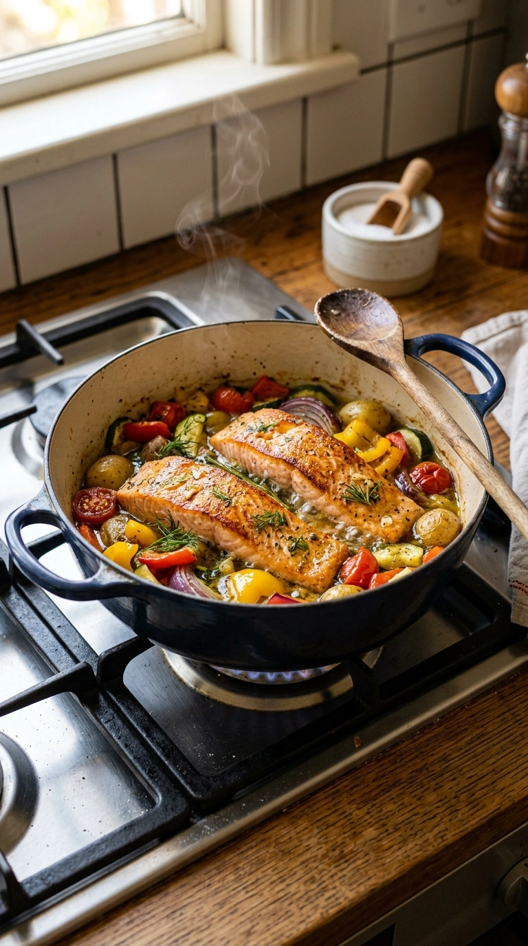Cooking instructions for loaded sheet pan salmon