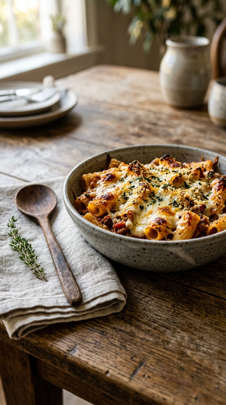 cheesy chicken pasta bake crowd ready to serve