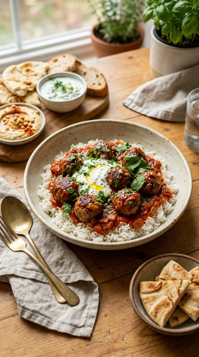 Saucy Meatballs Over Rice | 35-Min Family Crowd Comfort Dinner