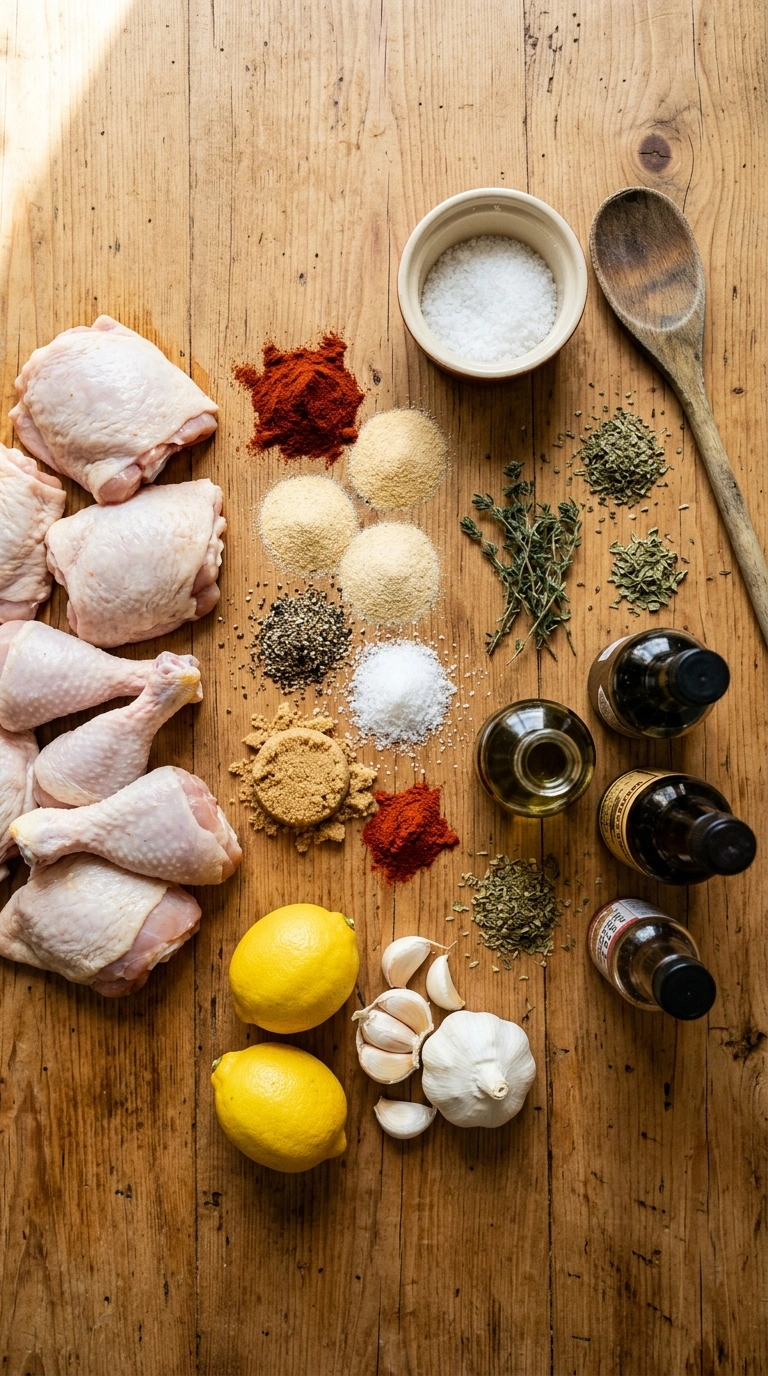 Ingredients for smoky grilled chicken crowd recipe