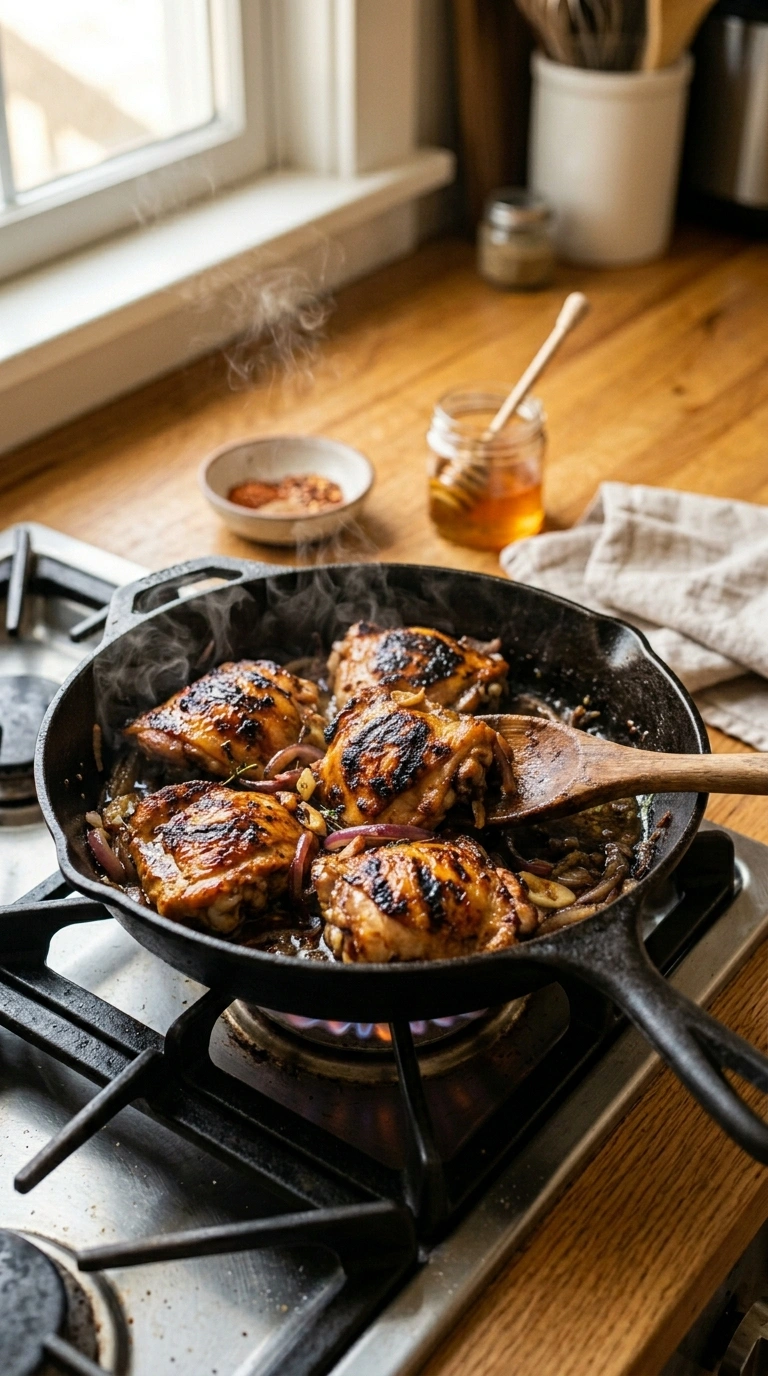 Cooking instructions for smoky grilled chicken thighs crowd