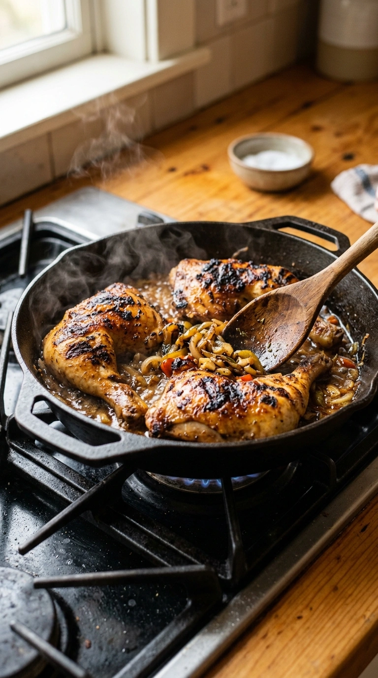 Cooking instructions for smoky grilled BBQ chicken quarters