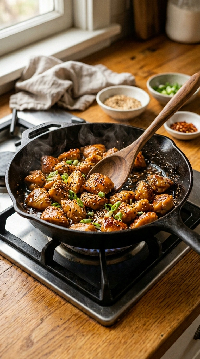 Cooking instructions for sticky honey garlic grilled chicken bites