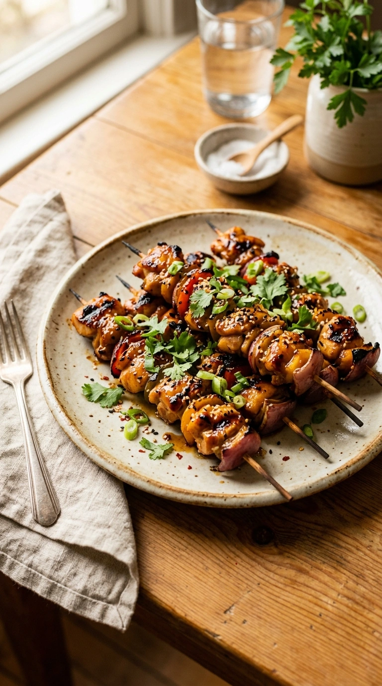 Sticky Honey Garlic Grilled Chicken Kebabs | 25-Min Labor Day Crowd
