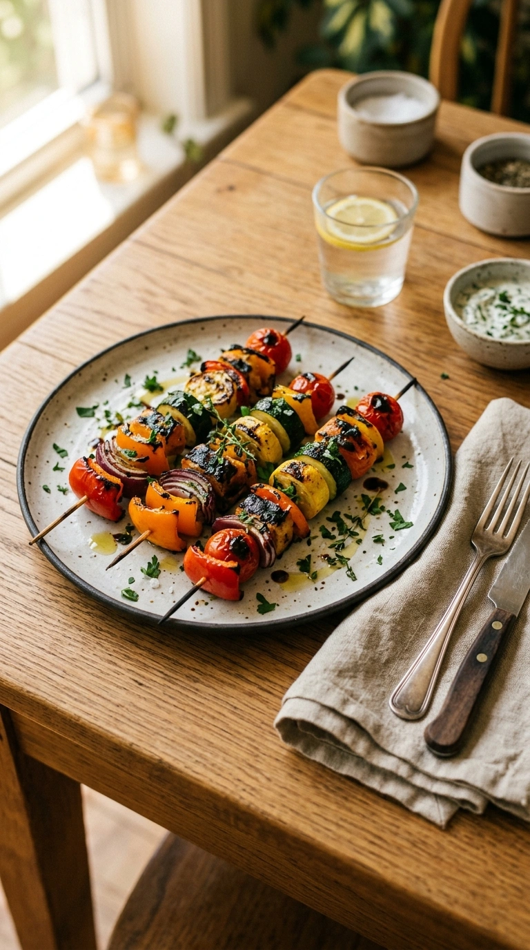 Charred Grilled Veggie Skewers | 25-Min Labor Day Crowd Cookout