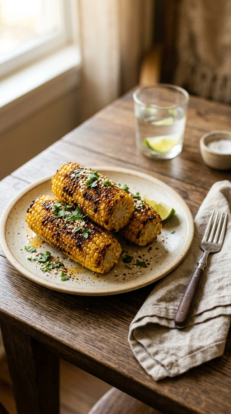 charred grilled corn crowd ready to serve