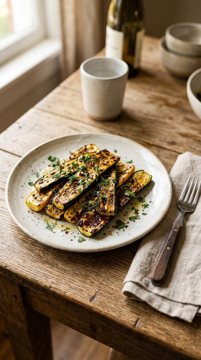 charred grilled zucchini crowd ready to serve