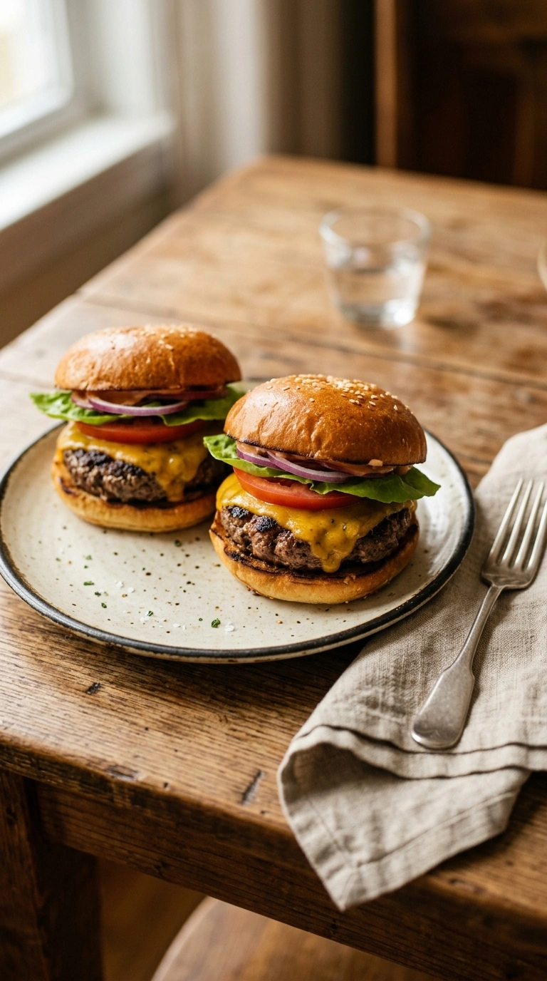 juicy grilled burgers crowd ready to serve