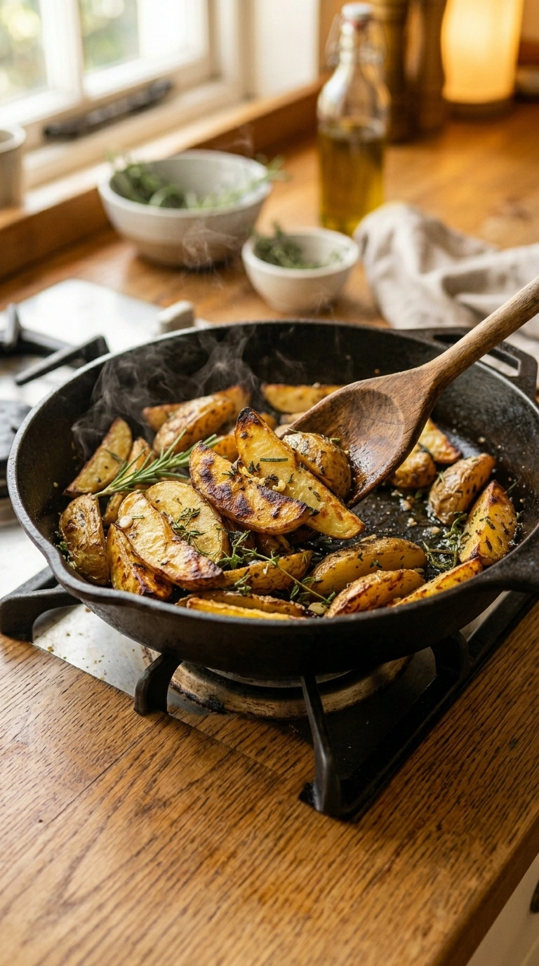 Cooking instructions for sizzling grilled potato wedges crowd