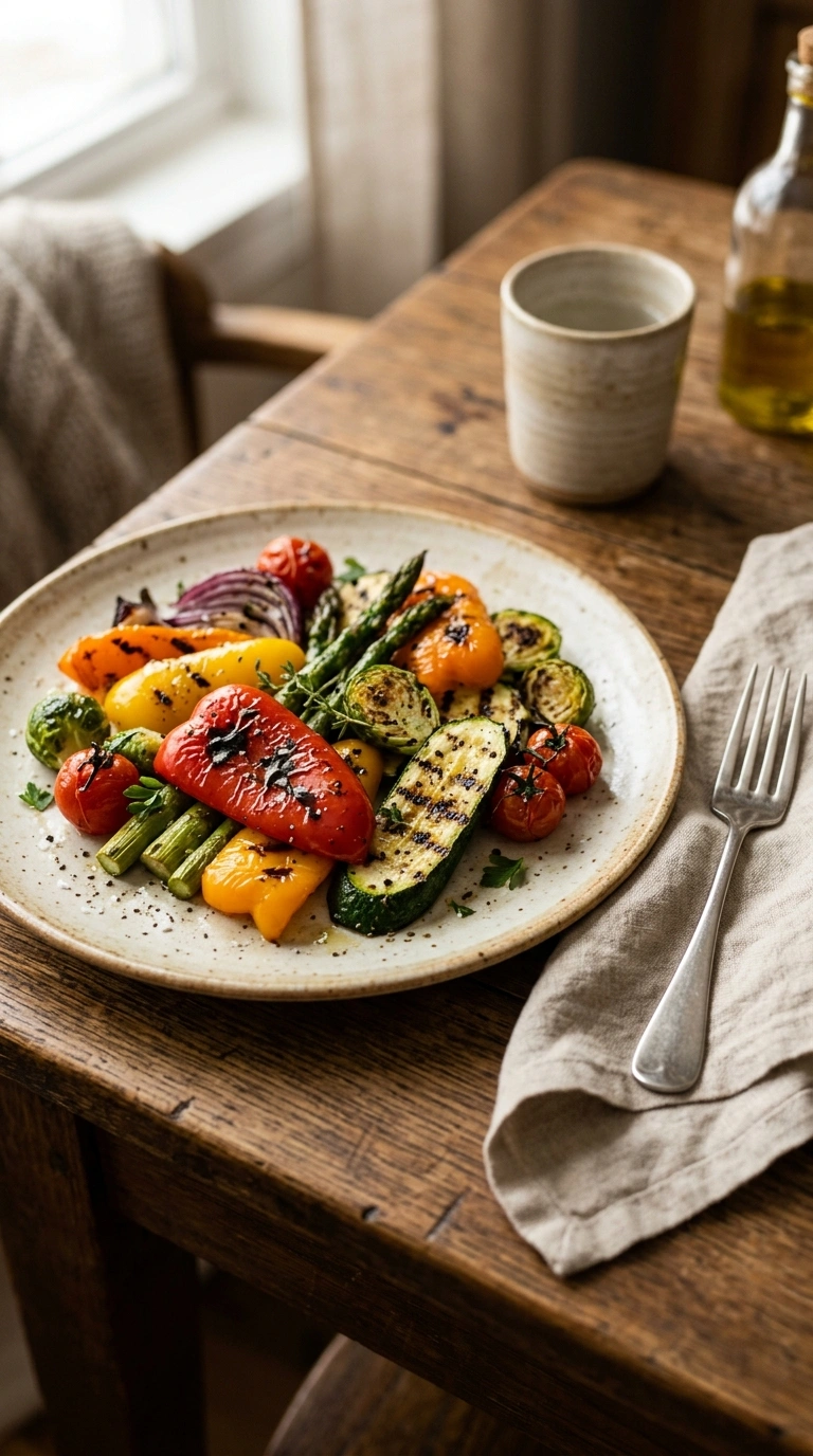 sizzling grilled veggies crowd ready to serve