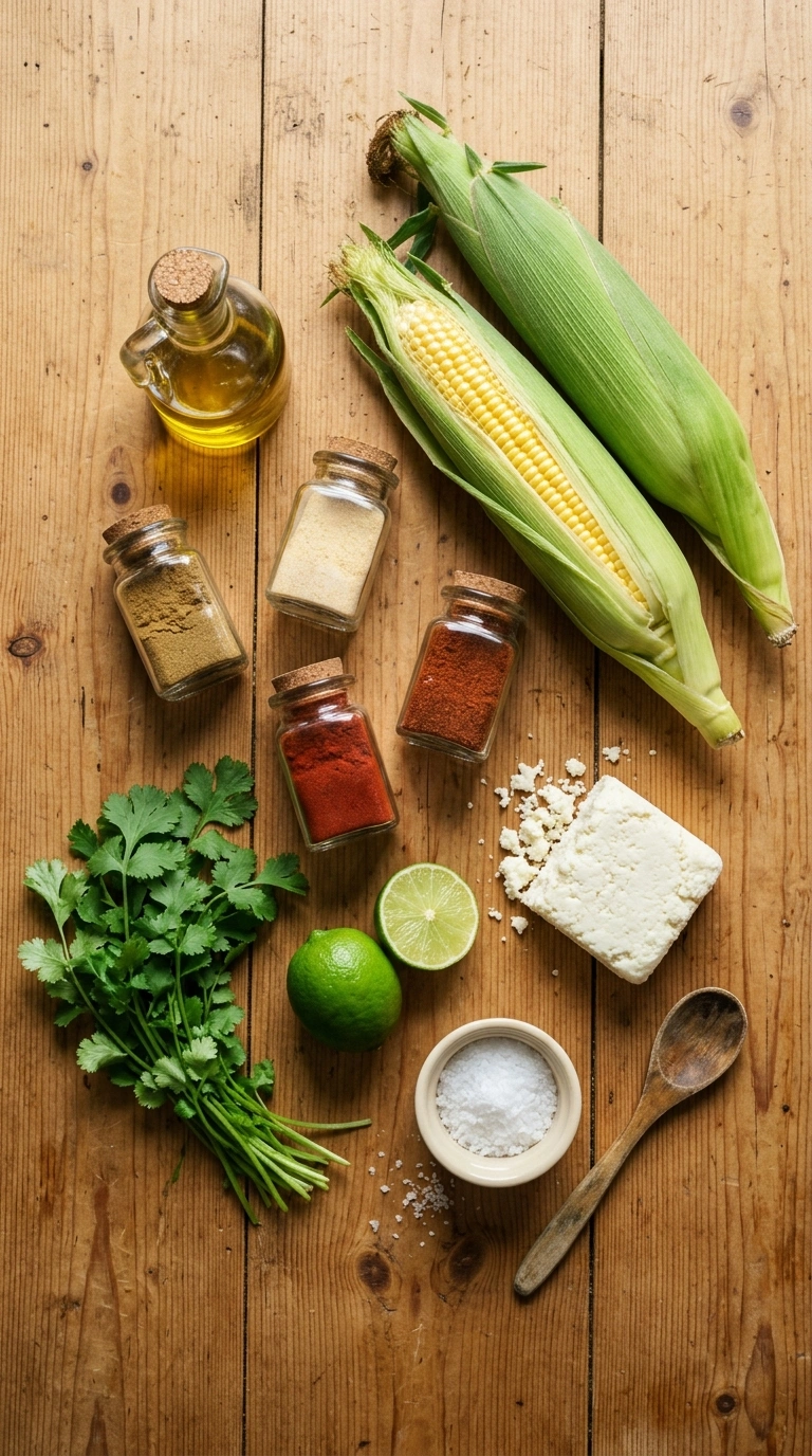 Ingredients for sizzling grilled corn on the cob crowd