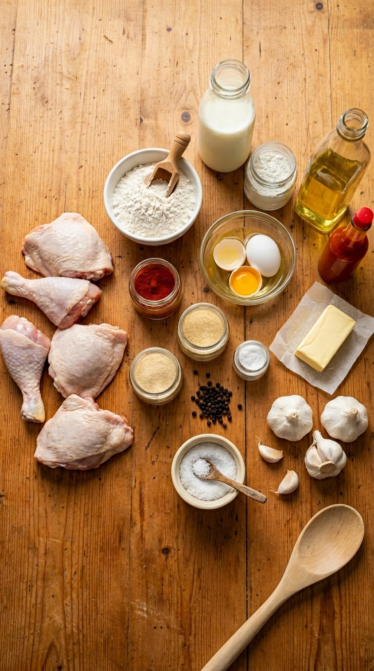 Ingredients for crispy football wings