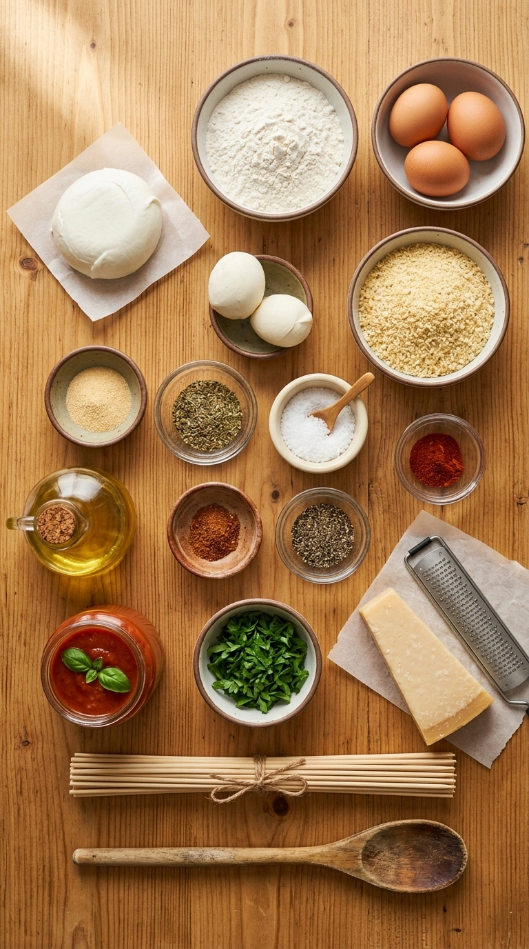 Ingredients for crispy game day mozzarella sticks