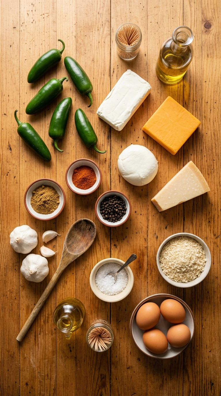 Ingredients for crispy game day jalapeno poppers