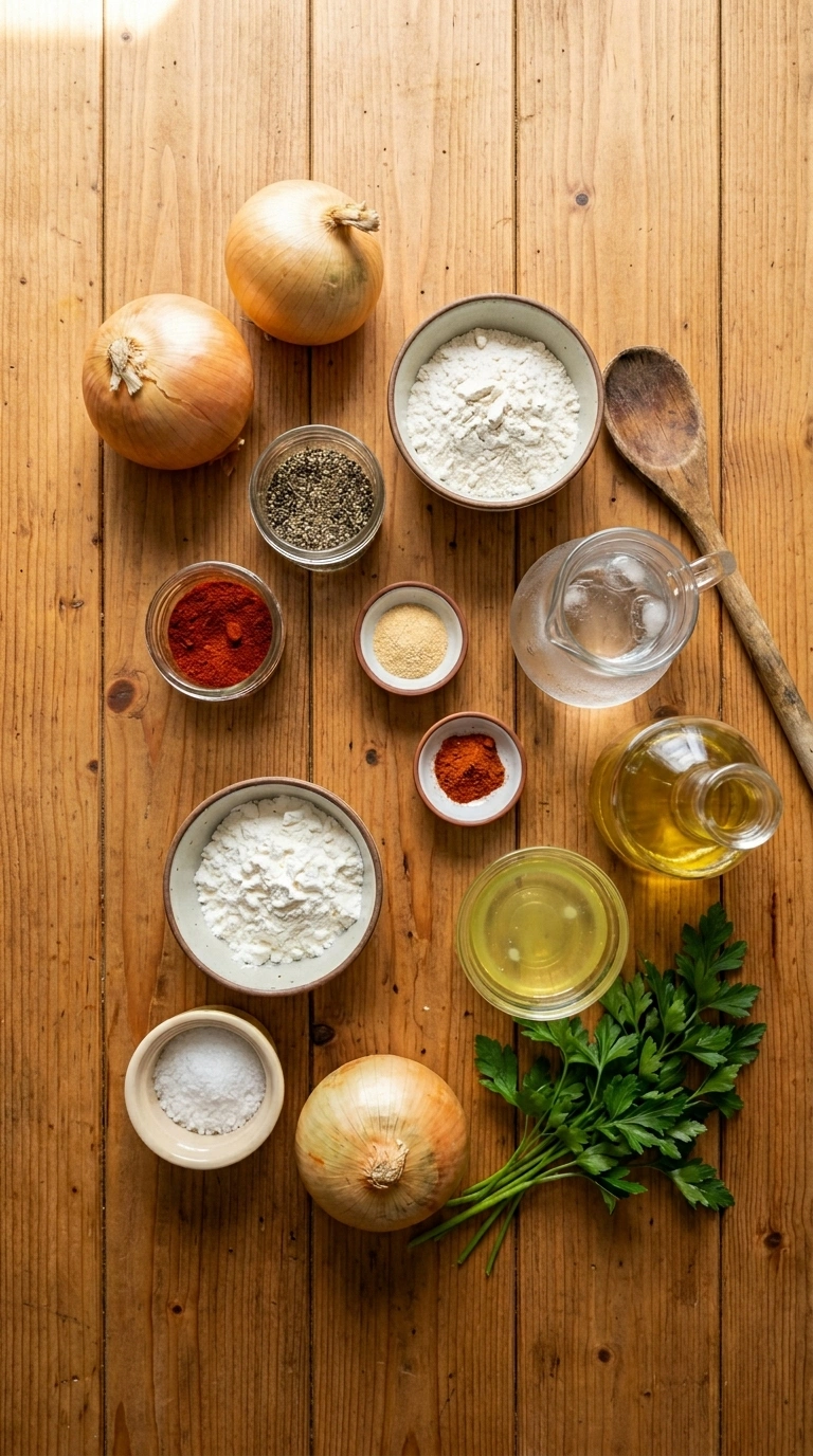 Ingredients for crispy game day onion rings