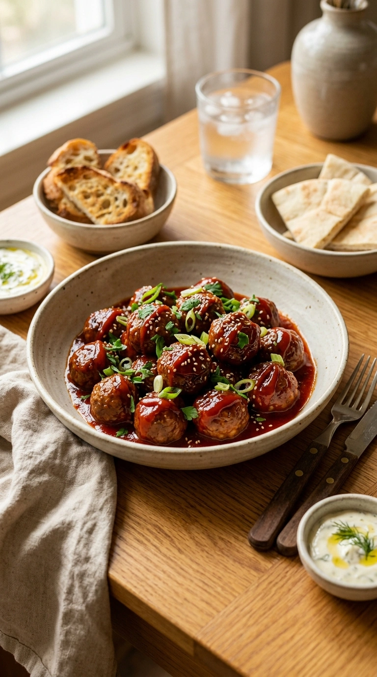 Sticky Cocktail Meatballs | 30-Min Game Day Party Crowd