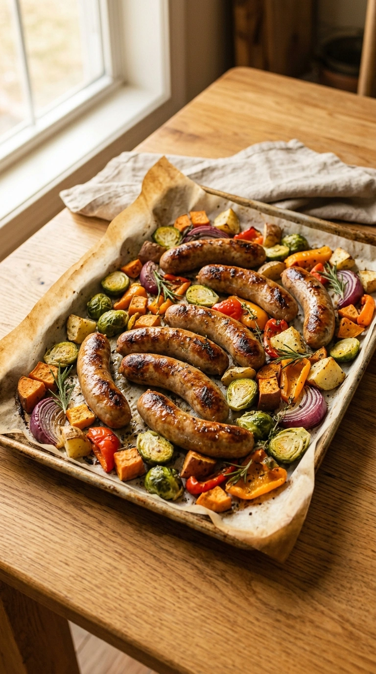 Loaded Sheet Pan Chicken Sausage Dinner | 30-Min Crowd Fall Family