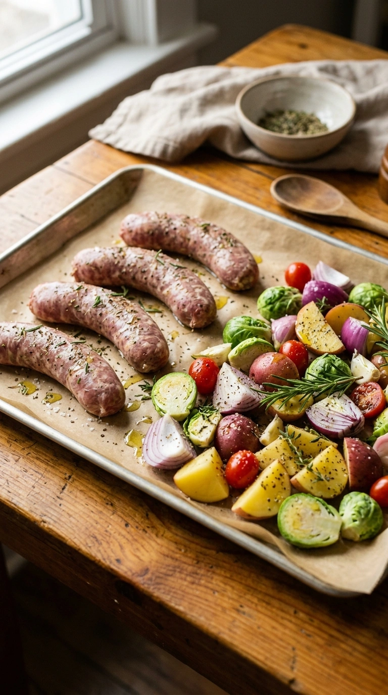 Cooking instructions for loaded sheet pan chicken sausage