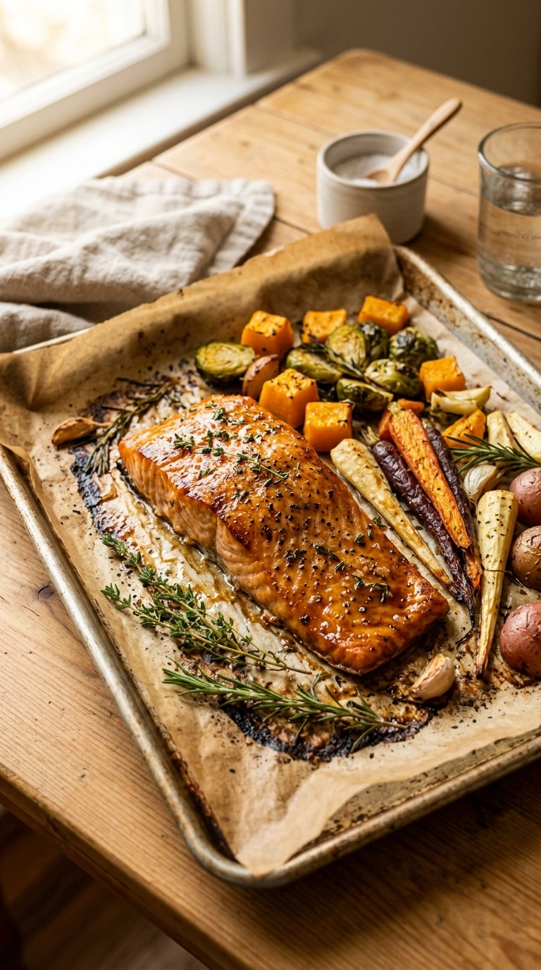 Loaded Sheet Pan Maple Salmon | 25-Min Crowd Fall Family Dinner