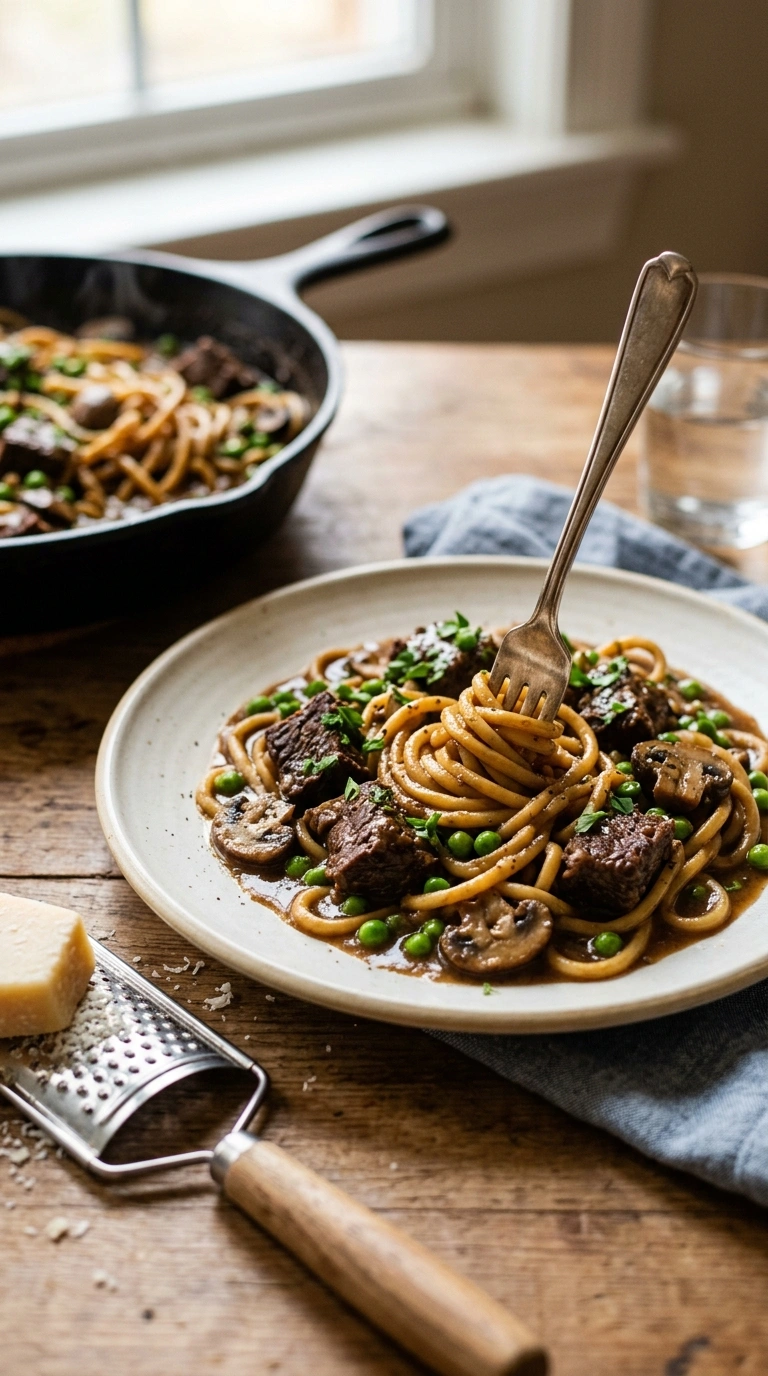 saucy crowd beef skillet ready to serve