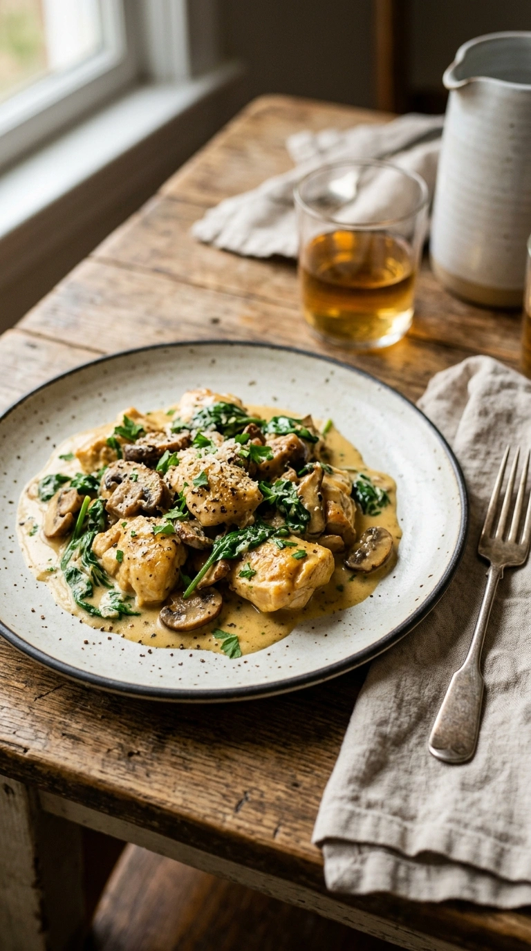 saucy crowd chicken skillet ready to serve
