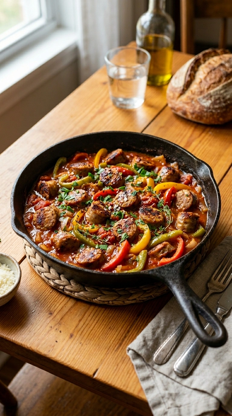 Saucy Crowd Chicken Sausage Skillet | 25-Min Family Cozy Fall Dinner