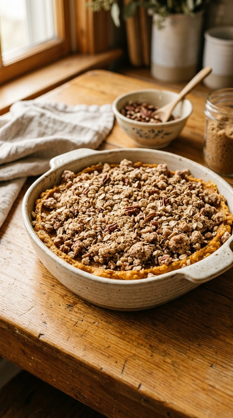 Cooking instructions for creamy buttery sweet potato casserole