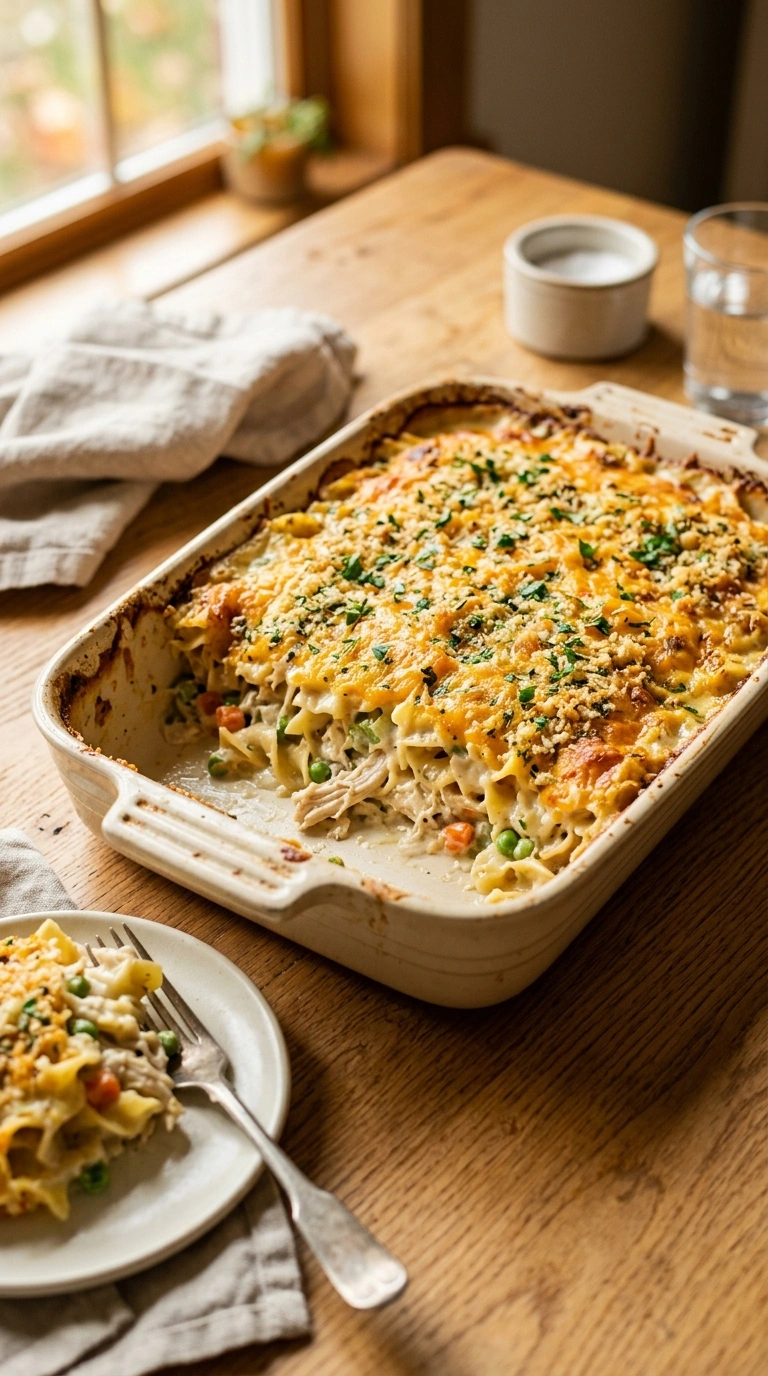 Golden Tender Chicken Noodle Casserole | 45-Min Crowd Fall Family Feast