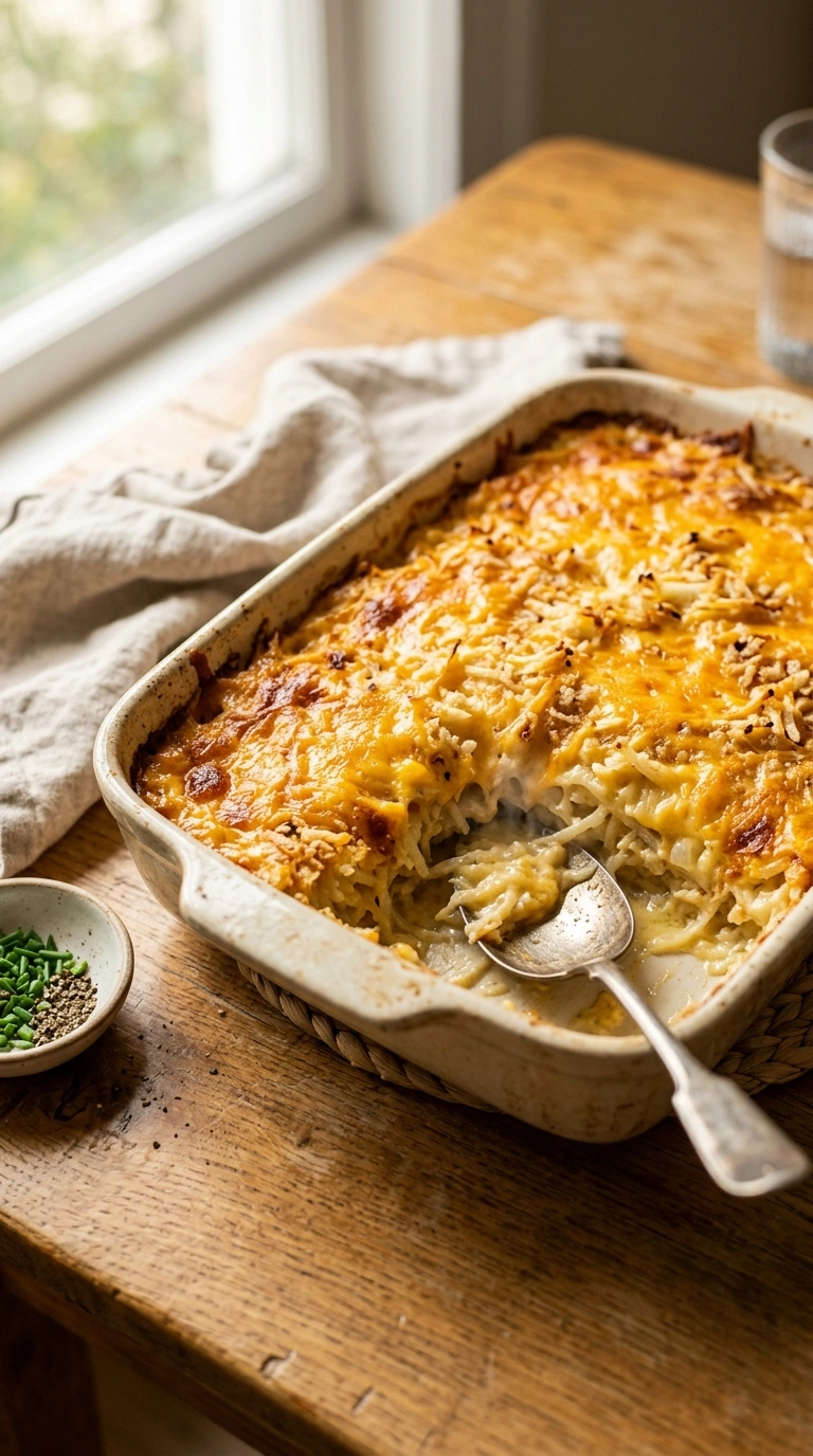 Golden Loaded Hashbrown Casserole | 55-Min Crowd Cheesy Family Brunch