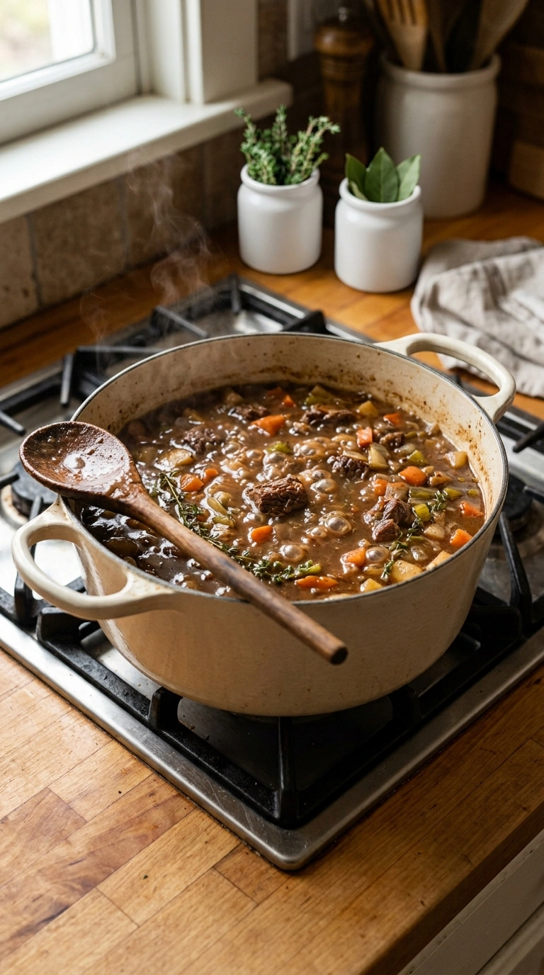 Cooking instructions for hearty beef casserole crowd