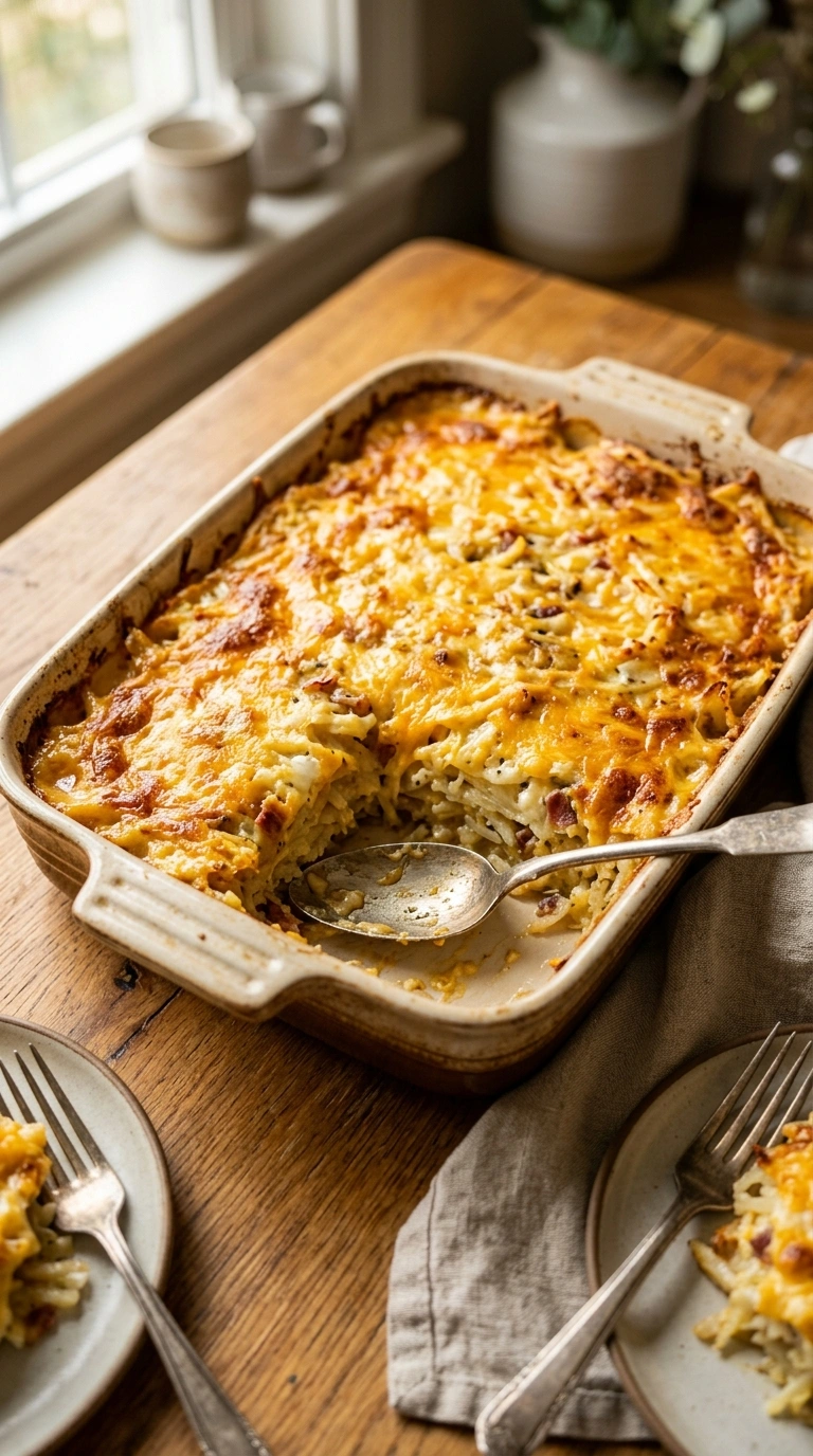 Golden Breakfast Hashbrown Casserole | 55-Min Crowd Family Brunch Bake