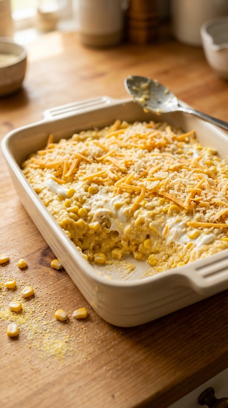 Cooking instructions for buttery corn casserole crowd