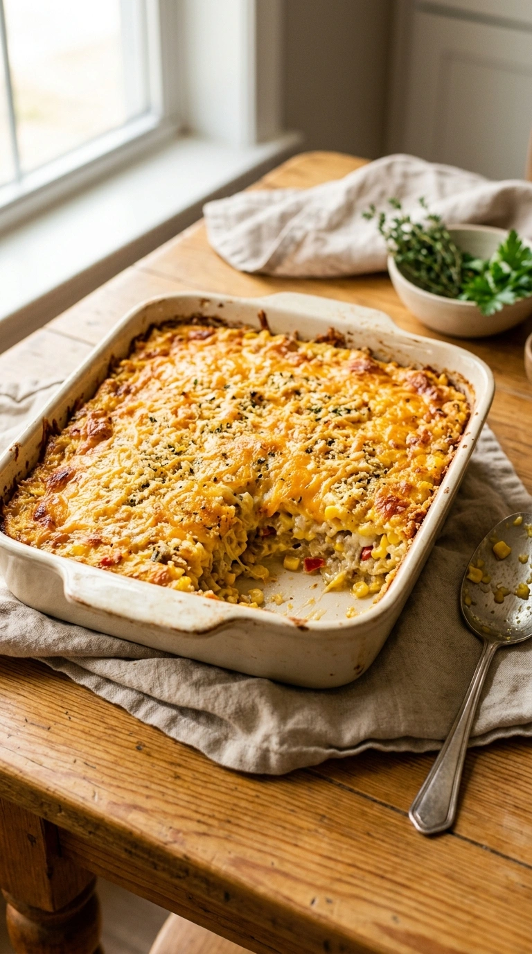 Buttery Crowd Corn Pudding Casserole | 60-Min Cozy Fall Family Feast