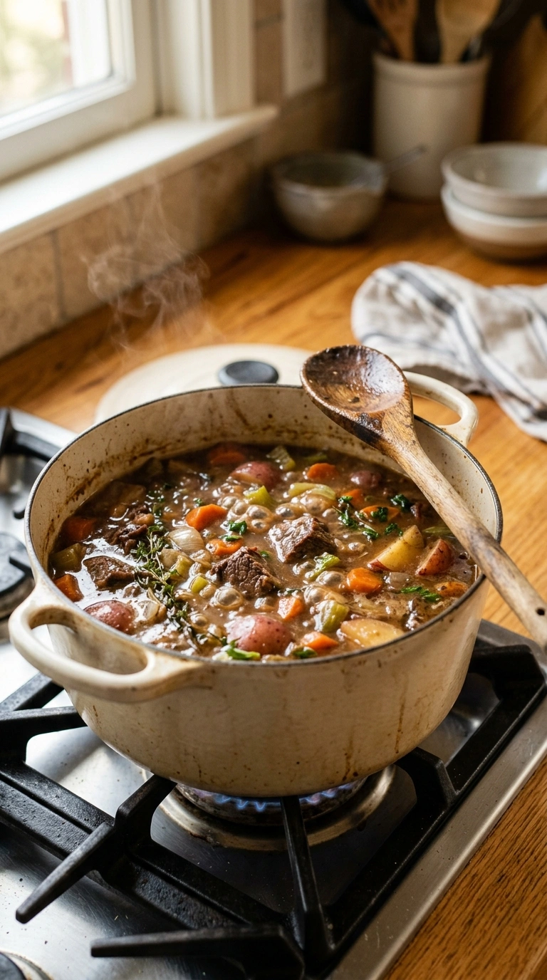 Cooking instructions for hearty beef casserole crowd