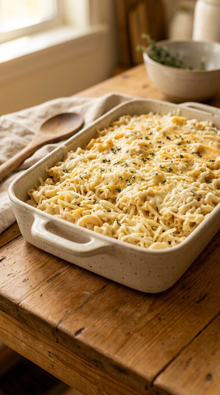 Cooking instructions for hearty beef noodle casserole crowd