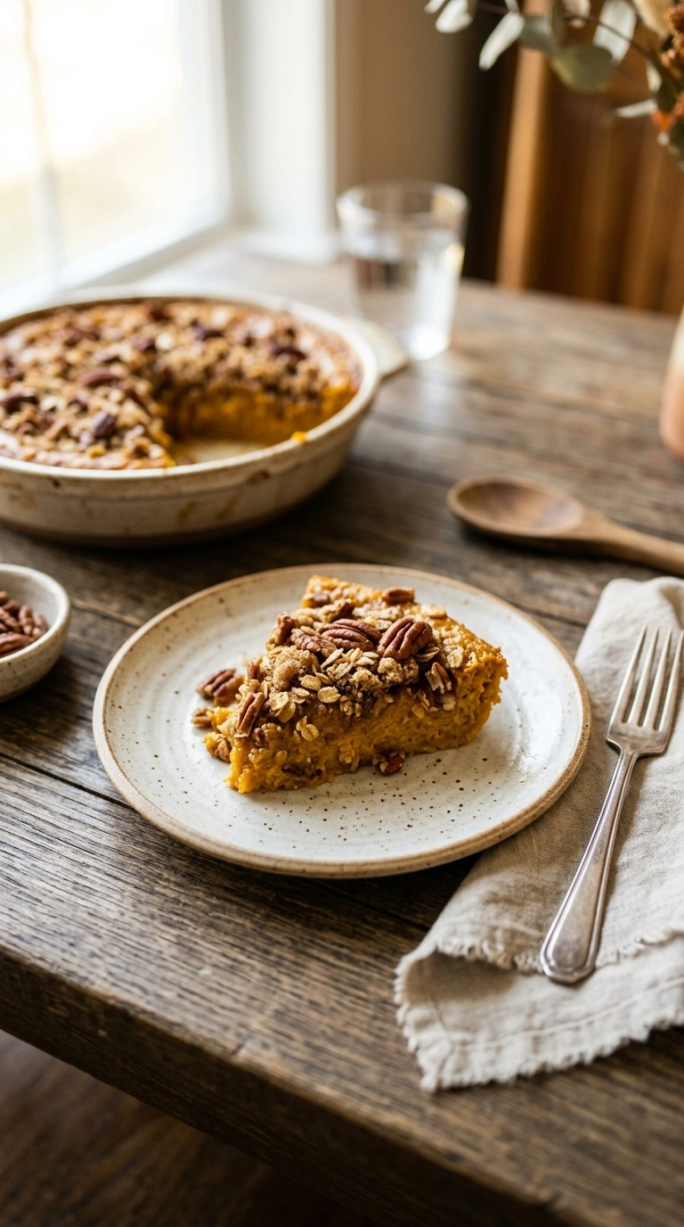 cozy fall pumpkin casserole crowd ready to serve
