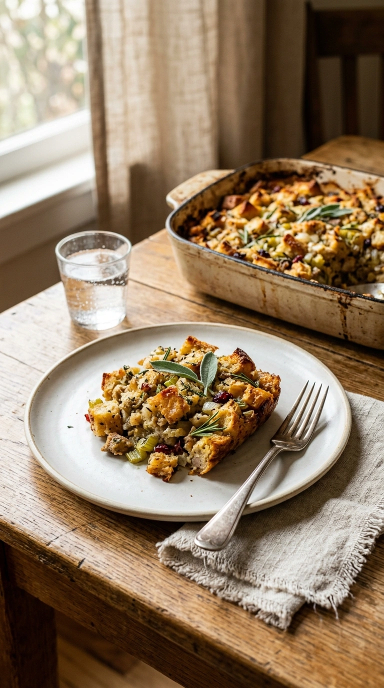 cozy fall stuffing casserole crowd ready to serve