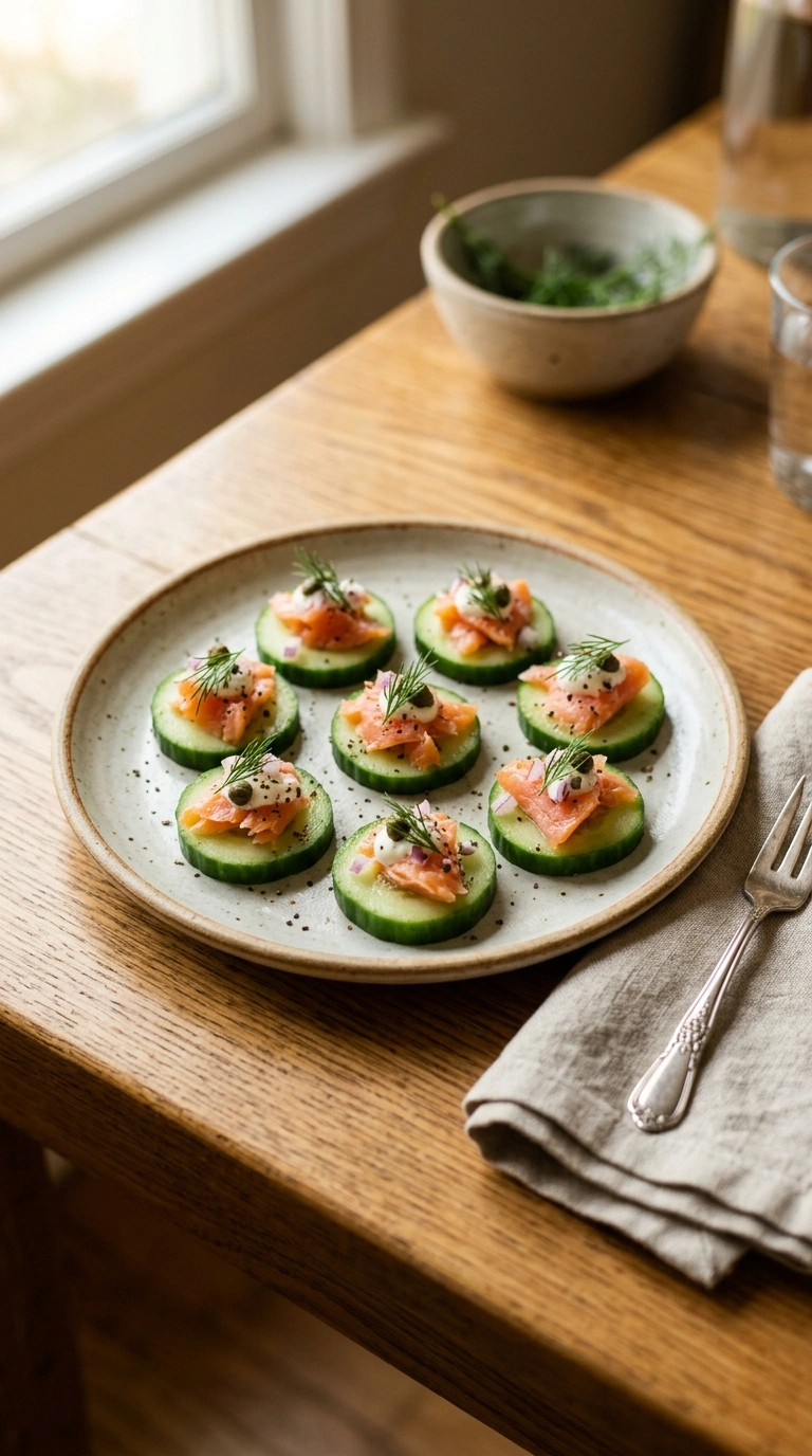 Fresh Zesty Smoked Salmon Cucumber Party Appetizers | 45-Min Crowd Party