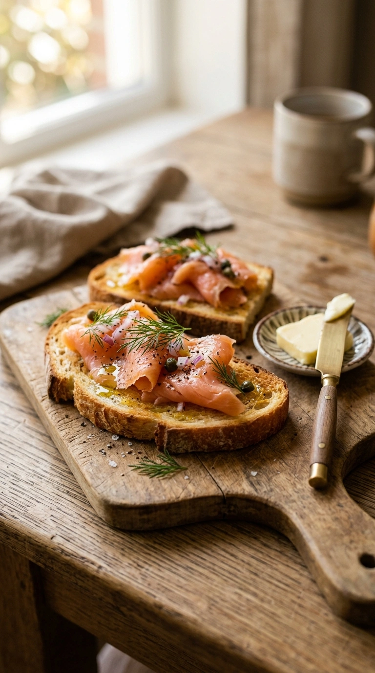 fresh zesty smoked salmon canapes ready to serve
