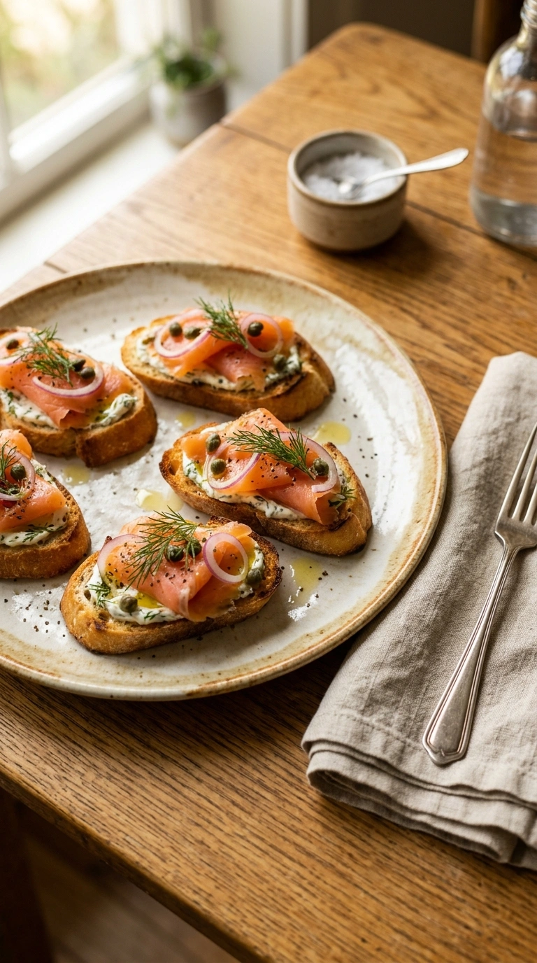 Fresh Zesty Smoked Salmon Crostini | 35-Min Elegant Crowd Party Appetizer