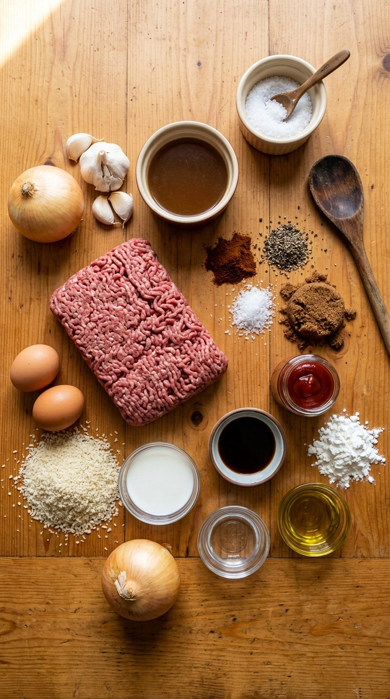 Ingredients for easy beef cocktail meatballs party