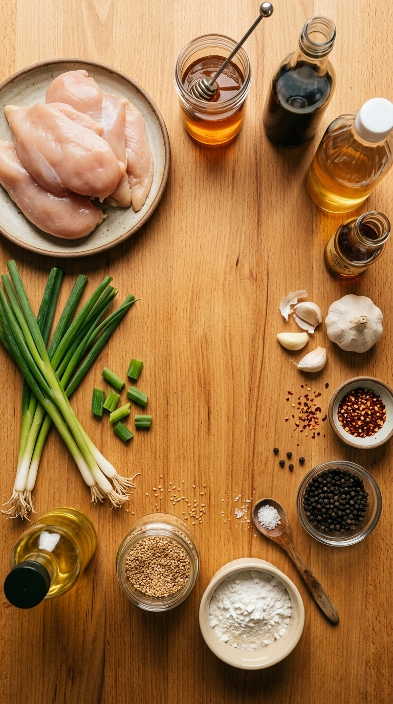 Ingredients for crispy game day honey garlic wings